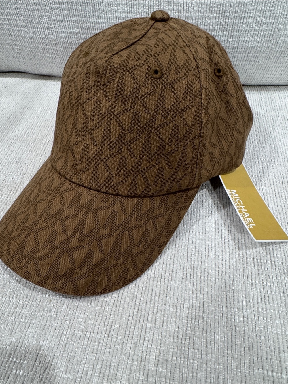 Michael Kors Chocolate Brown MK Monogram Baseball Cap
